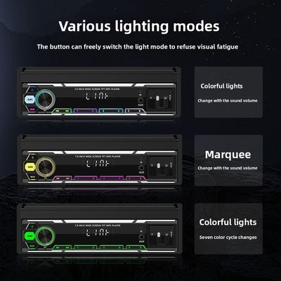 Creatall 7 pulgadas inalámbrico Universal Car MP5 reproductor telescópico de un solo eje panel montado MP3 tarjeta de entrada USB CarPlay