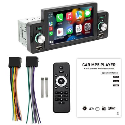 Creatall MP5 de 5 pulgadas para automóviles para cámara de retroceso Bluetooth CarPlay con cable / inalámbrico soporta WAV MP3 APE Formatos de audio USB