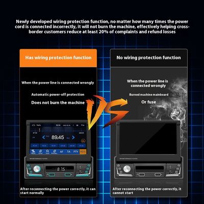 Pantalla retráctil de 7 pulgadas Creatall, CarPlay inalámbrico todo en uno, inteligente para Bluetooth, cámara de marcha atrás, reproductor MP5 para automóvil