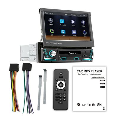Pantalla retráctil de 7 pulgadas Creatall, CarPlay inalámbrico todo en uno, inteligente para Bluetooth, cámara de marcha atrás, reproductor MP5 para automóvil