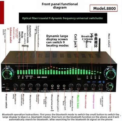 Amplificador doméstico de 5.1 canales SR-8800 con molde privado y personalización de marca OEM