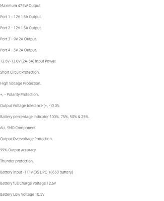 Placa de fuente de alimentación ininterrumpida para mini router CA-403S con salida de 40W, entrada de batería de 11.1V y protección contra cortocircuitos
