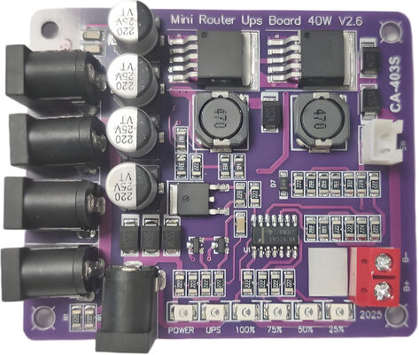 Placa de fuente de alimentación ininterrumpida para mini router CA-403S con salida de 40W, entrada de batería de 11.1V y protección contra cortocircuitos