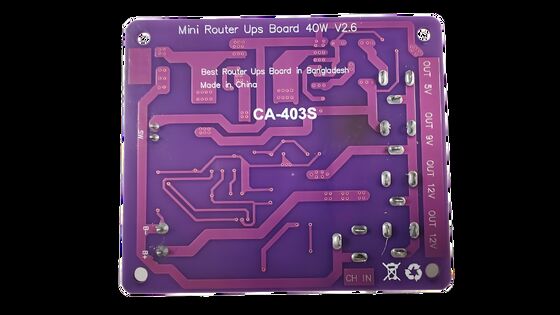Placa de fuente de alimentación ininterrumpida para mini router CA-403S con salida de 40W, entrada de batería de 11.1V y protección contra cortocircuitos