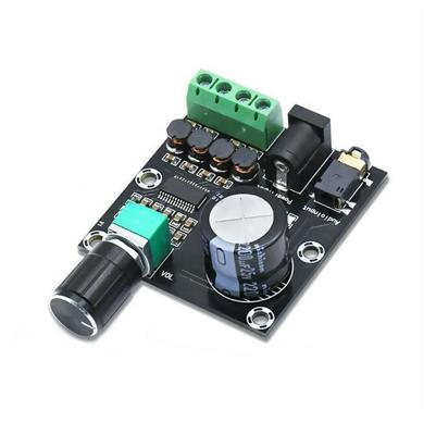 Módulo amplificador analógico compacto de 20 Hz-20 KHz con interfaz de entrada de 3,5 mm y acabado plateado