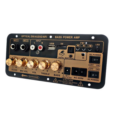 Tabla de amplificador de salida de potencia D50 100W con entrada de audio óptico y tonos altos y bajos ajustables Bluetooth AMP