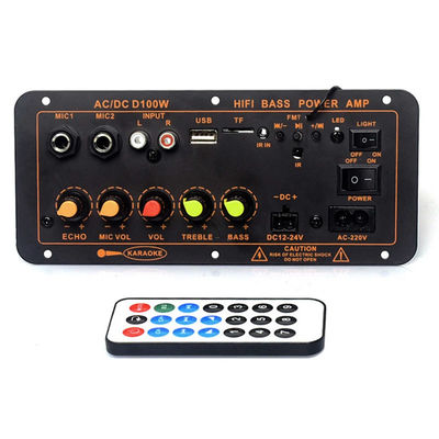D100W Bluetooth 5.0 Amplificador de potencia con 100W de potencia y soporte de radio FM para altavoces de 8-12 pulgadas