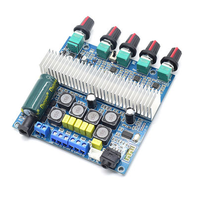 Tarjeta de audio Bluetooth 5.0 del amplificador HiFi 2.1 con salida de 2*50W+100W y fuente de alimentación DC12~24V