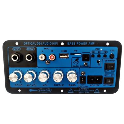D60 50W Subwoofer Amplifier Board con Bluetooth y entrada de audio óptico para potencia de 12V/24V/220V