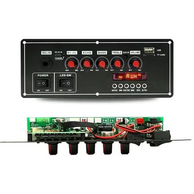 Función de grabadora de voz 2x20W 7.4V Micrófono inalámbrico con cable Portavoz de carrito de sonido Bt Decoder Amplificador de placa