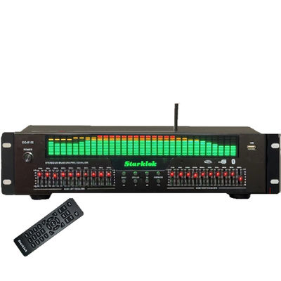 EQ-8100 Reproductor de preamplificador Hi-Fi profesional BT 5.4 Decodificador de audio digital óptico coaxial Ecualizador de 20 segmentos Equipo de fibra óptica