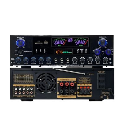 AV-9898 Cannon Receptor de audio para el hogar Amplificador para el hogar 5.1 CH 500W*2+200W Surround+300W Subwoofer Durable Metal Independiente Pasivo